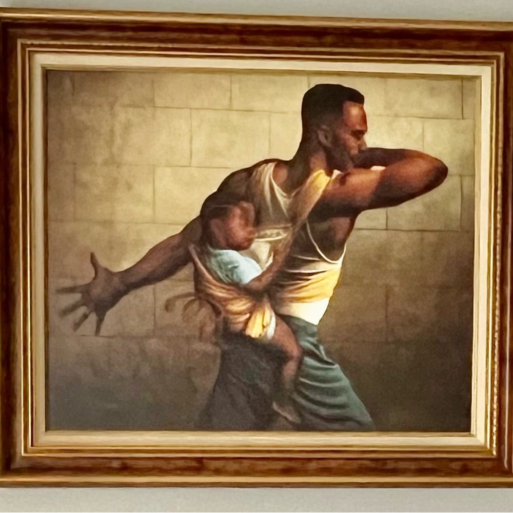 Dynamic Wall Art with Brown and Blue Tones